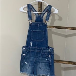 jean short overalls